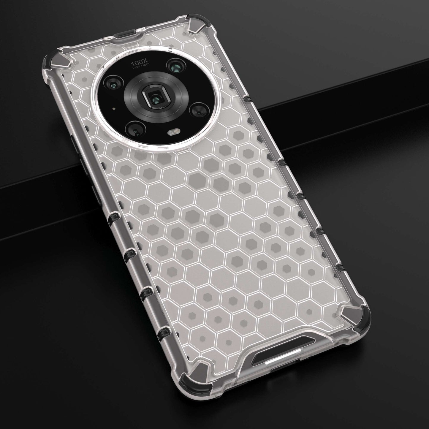 For Honor Magic4 Pro 5G Honeycomb Hybrid Series Heat Dissipation Case Soft TPU + Hard PC Shock-Absorption Phone Cover