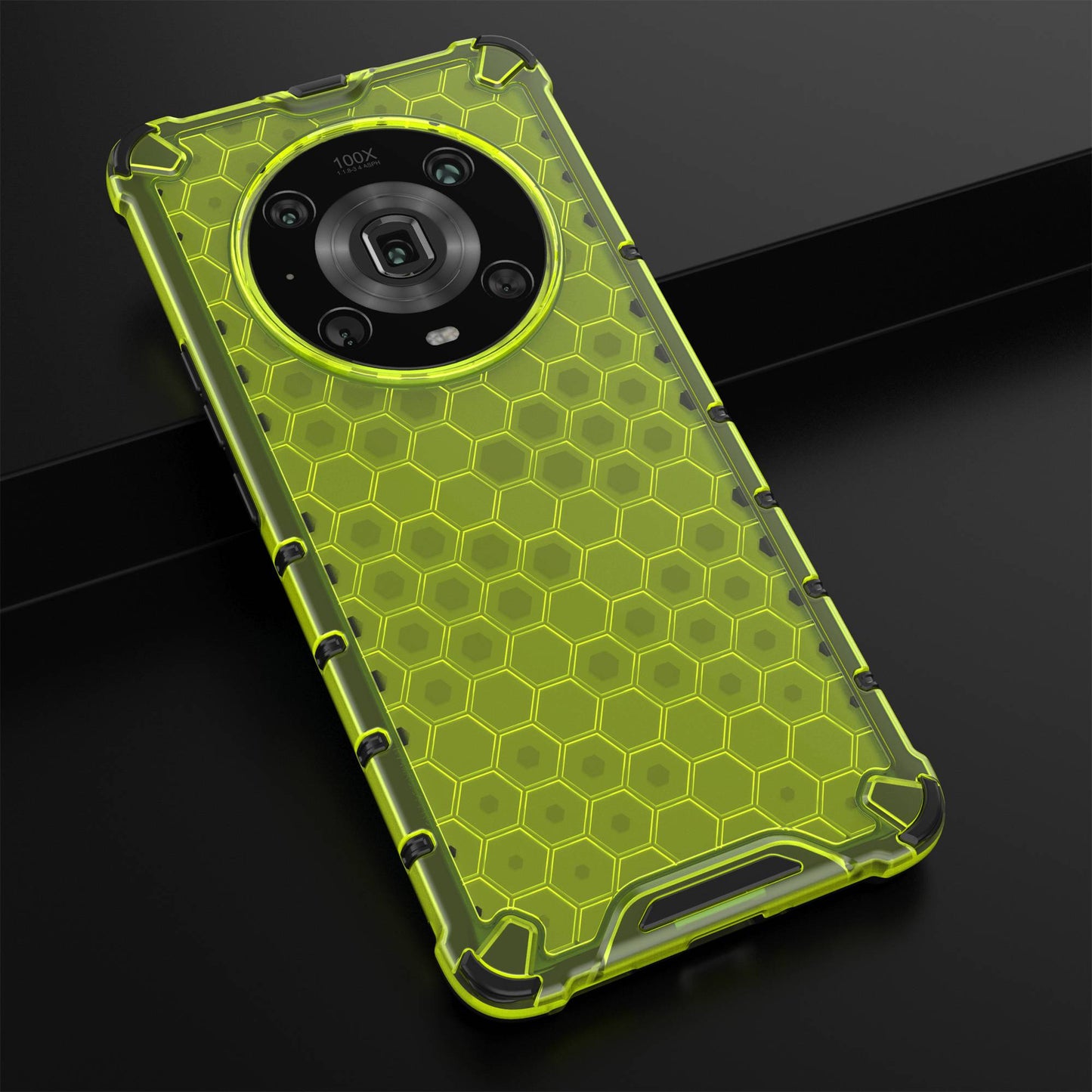 For Honor Magic4 Pro 5G Honeycomb Hybrid Series Heat Dissipation Case Soft TPU + Hard PC Shock-Absorption Phone Cover