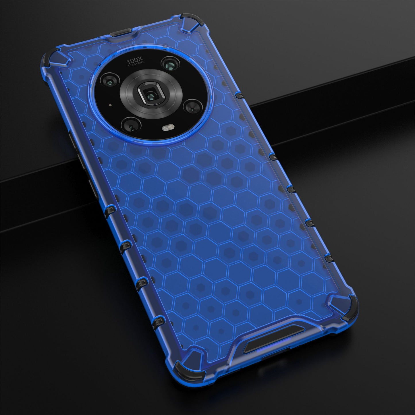 For Honor Magic4 Pro 5G Honeycomb Hybrid Series Heat Dissipation Case Soft TPU + Hard PC Shock-Absorption Phone Cover