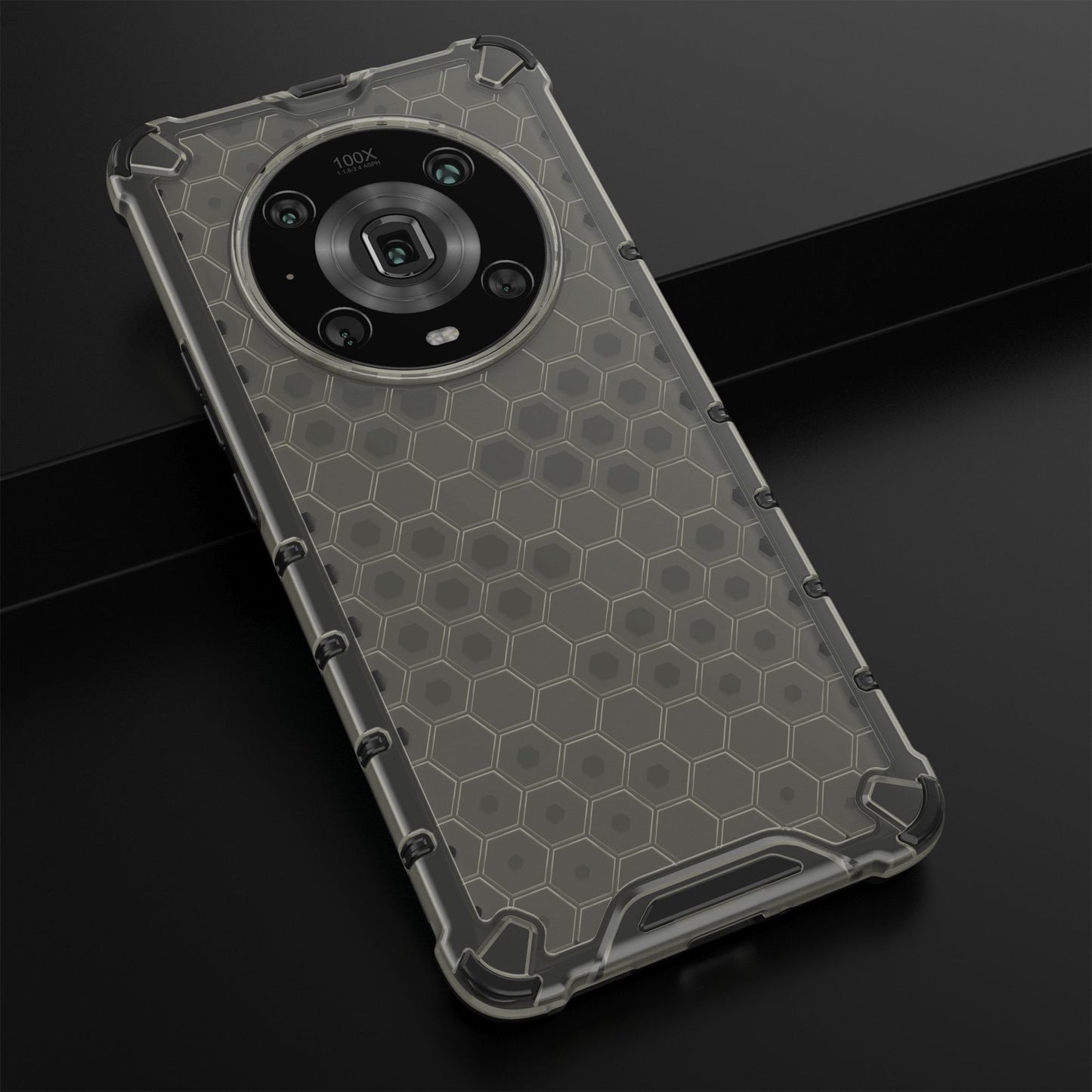 For Honor Magic4 Pro 5G Honeycomb Hybrid Series Heat Dissipation Case Soft TPU + Hard PC Shock-Absorption Phone Cover