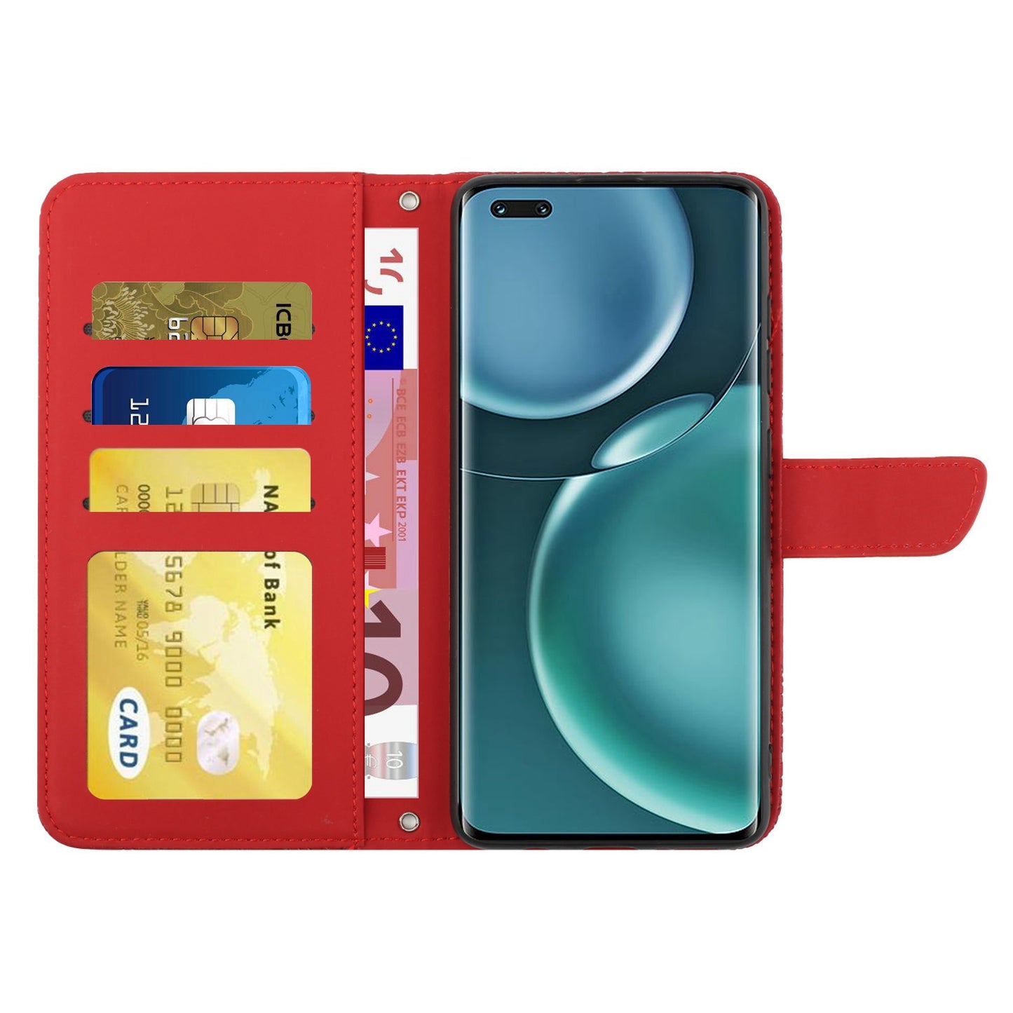 For Honor Magic4 Pro 5G Anti-fall Shockproof Flip Leather Case Butterfly Flowers Pattern Imprinted Wallet Scratch-proof Phone Cover Stand with Shoulder Strap