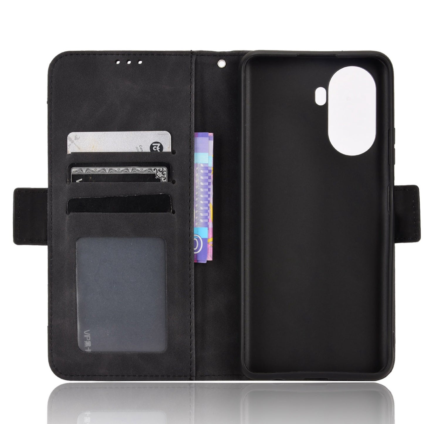 For Huawei nova Y70 4G/nova Y70 Plus 4G Anti-wear PU Leather Case Wallet Stand Anti-shock Phone Cover with Multiple Card Slots