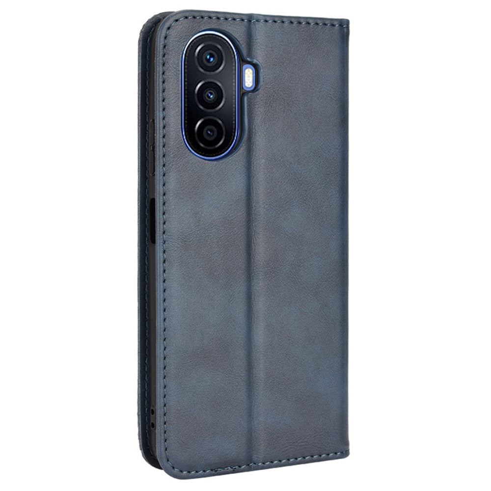 For Huawei nova Y70 4G/nova Y70 Plus 4G PU Leather Retro Texture Anti-wear Cell Phone Case Stand Wallet Shockproof Cover
