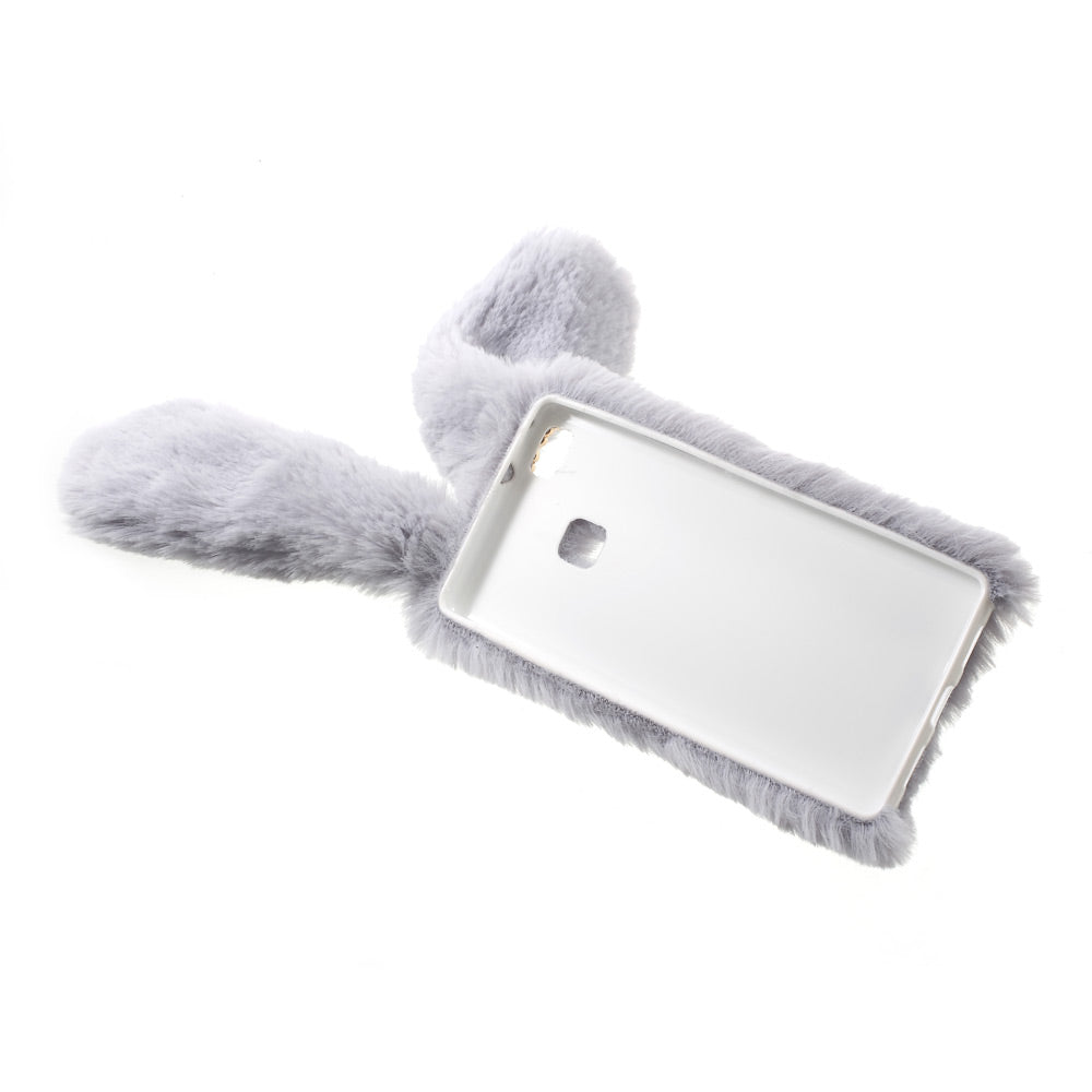 For Huawei P9 Lite / G9 Lite Rabbit Style Fluffy Warm Fur TPU Phone Shell