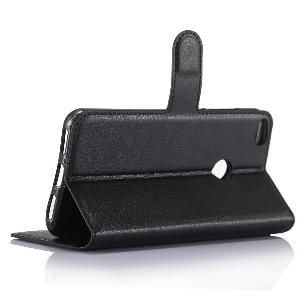 For Huawei P8 Lite (2017) / Honor 8 Lite Litchi Grain Leather Case 3 Card Holders with 1 Cash Pocket Wallet