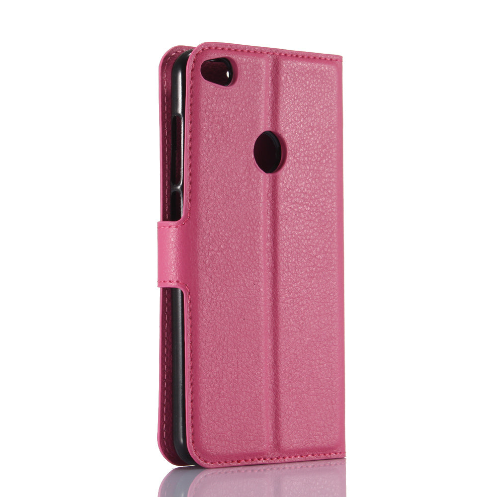 For Huawei P8 Lite (2017) / Honor 8 Lite Litchi Grain Leather Case 3 Card Holders with 1 Cash Pocket Wallet