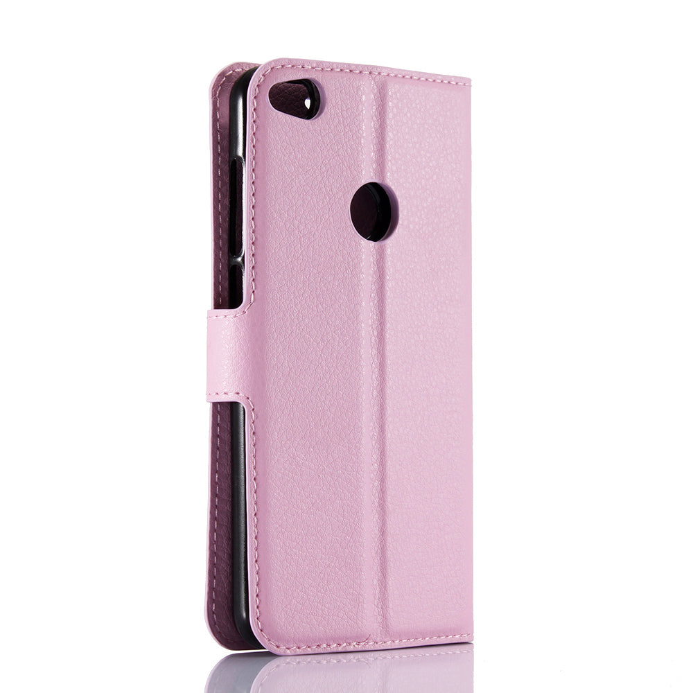 For Huawei P8 Lite (2017) / Honor 8 Lite Litchi Grain Leather Case 3 Card Holders with 1 Cash Pocket Wallet