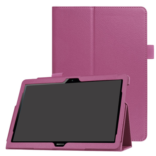 For Huawei MediaPad T3 10 Anti-Scratch Stylish Shockproof Litchi Skin Leather Case with Supporting Stand