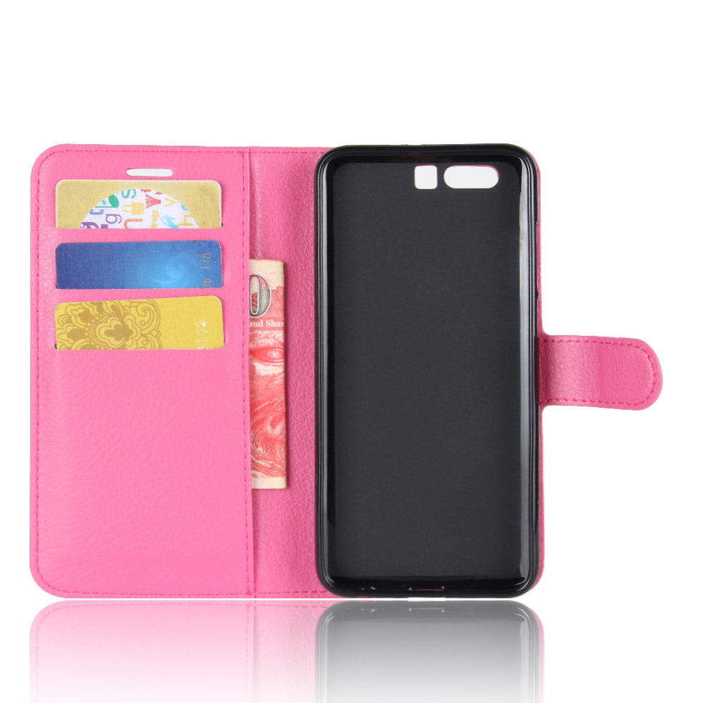 For Huawei Honor 9 Litchi Texture PU Leather Wallet Stand Phone Case Shell