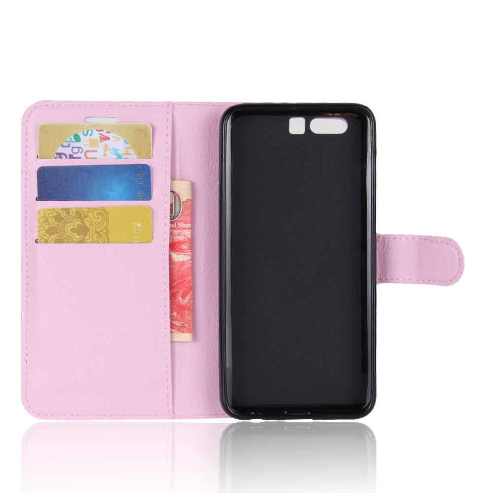 For Huawei Honor 9 Litchi Texture PU Leather Wallet Stand Phone Case Shell