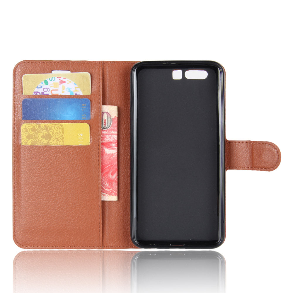 For Huawei Honor 9 Litchi Texture PU Leather Wallet Stand Phone Case Shell