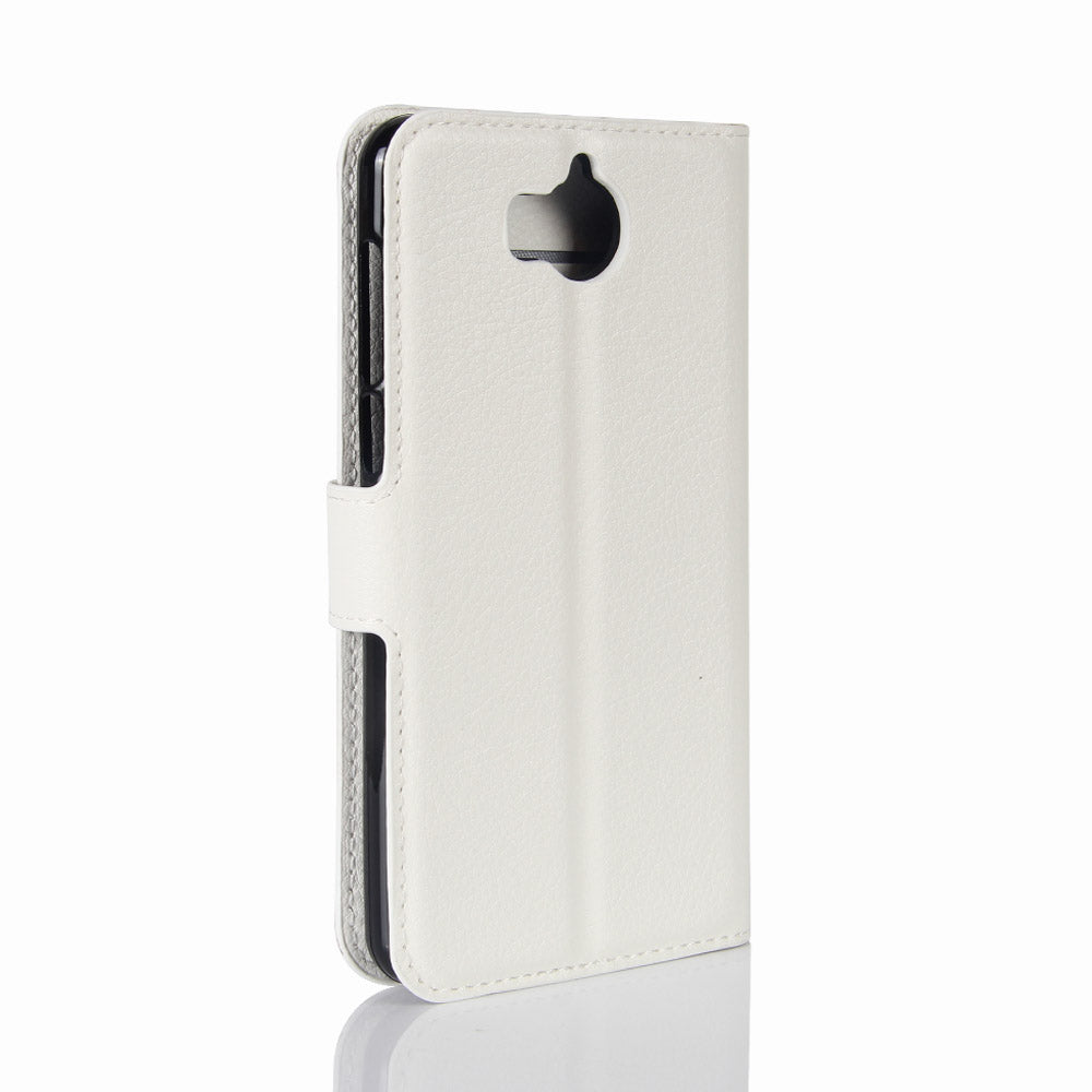 For Huawei Y5 (2017) / Y6 (2017) Litchi Texture PU Leather Card Slots Stand Phone Casing