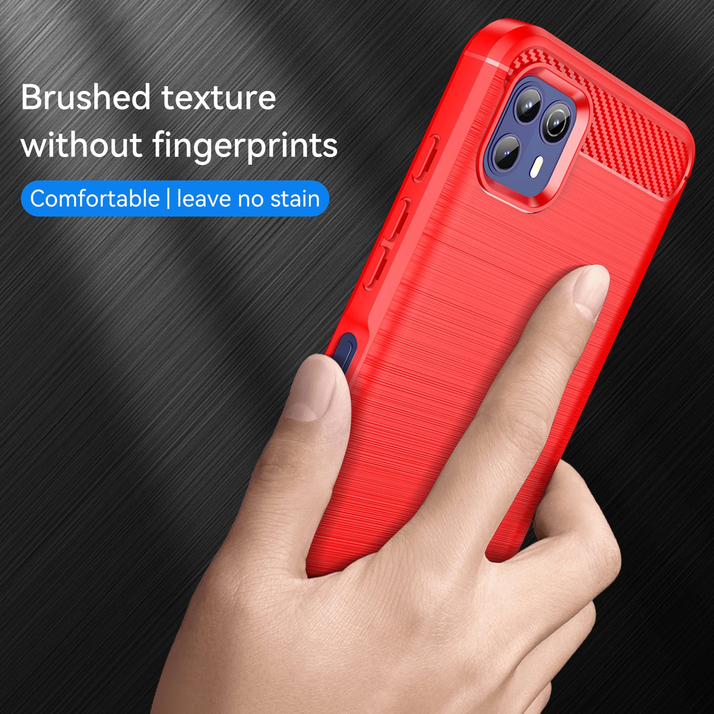 1.8mm Ultra Thin Flexible TPU Case Carbon Fiber Texture Drop-Proof Anti-Fall Air Bag Phone Cover with Brushed Surface for Motorola Moto G50 5G