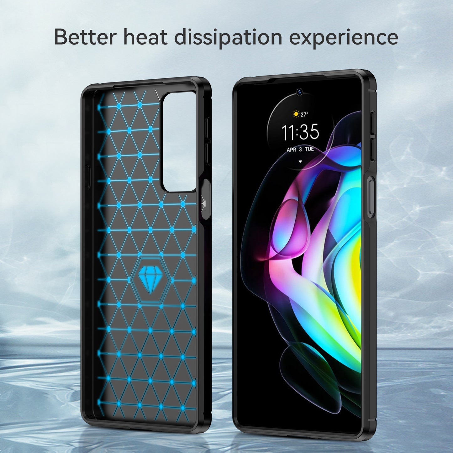 1.8mm Ultra Thin Soft TPU Case Anti-Fall Air Cushion Corners Design Carbon Fiber Texture Phone Cover with Brushed Surface for Motorola Edge 20