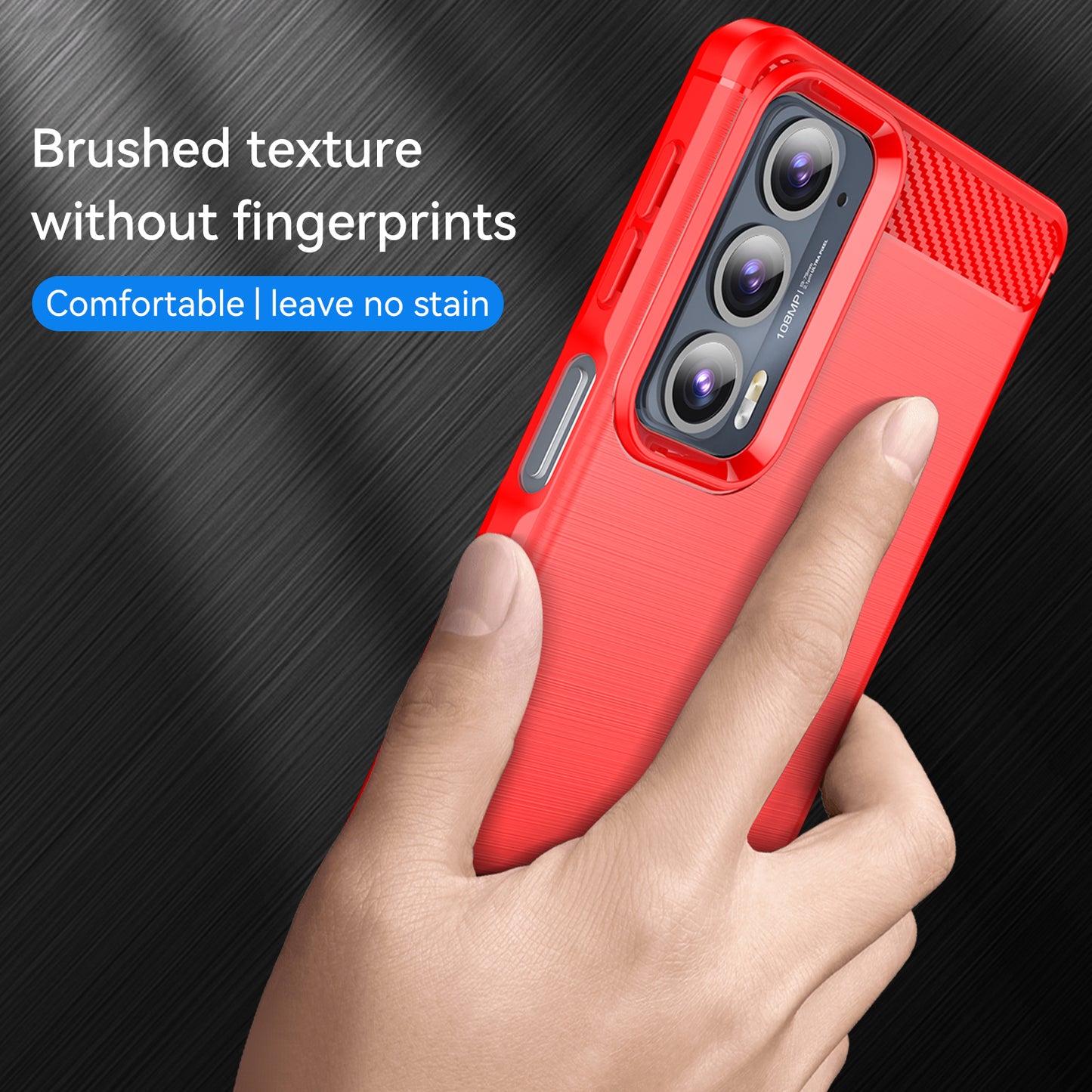 1.8mm Ultra Thin Soft TPU Case Anti-Fall Air Cushion Corners Design Carbon Fiber Texture Phone Cover with Brushed Surface for Motorola Edge 20