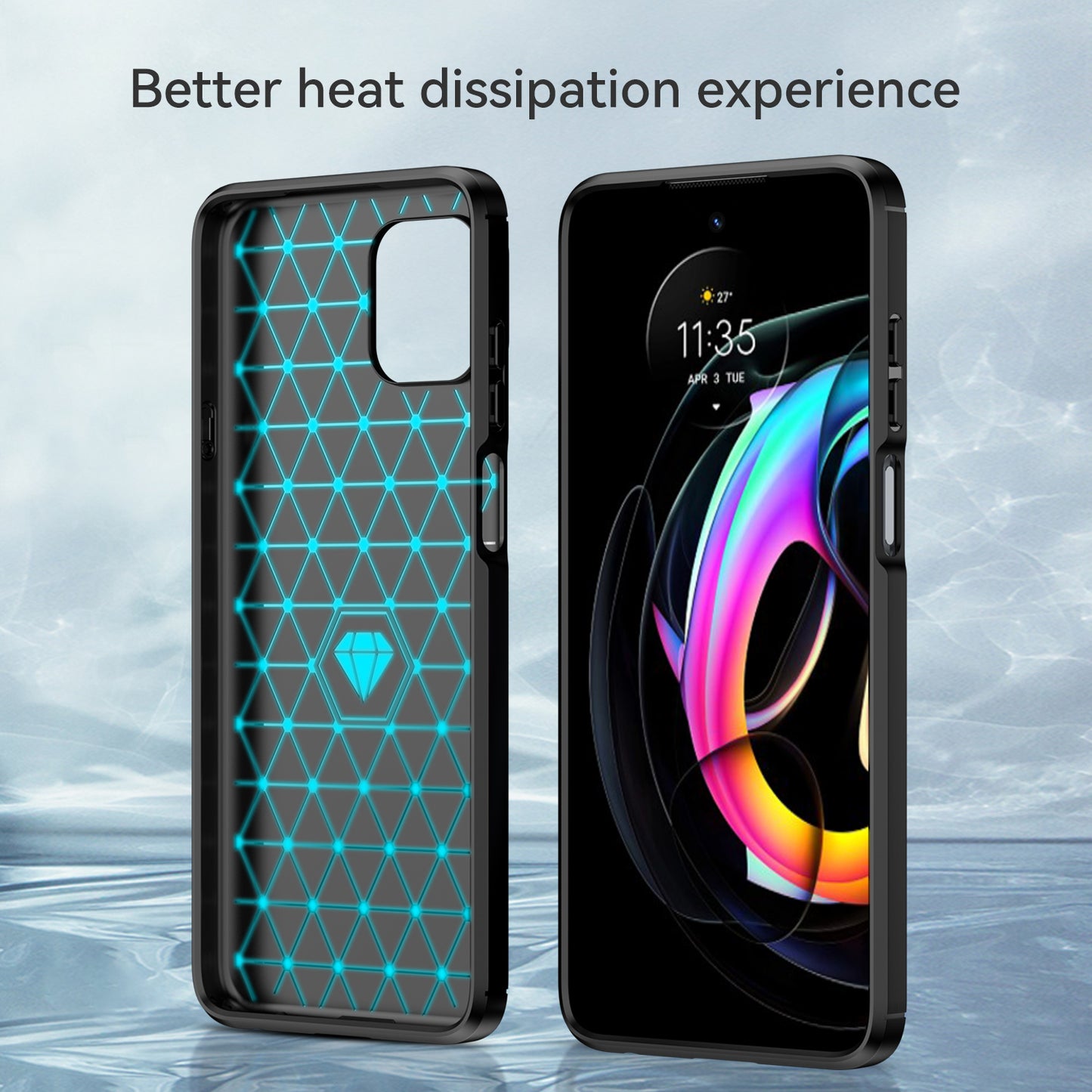 1.8mm Flexible Carbon Fiber Texture TPU Case Phone Cover Brushed Surface Anti-Drop Air Cushion for Motorola Edge 20 Lite/Edge 20 Fusion