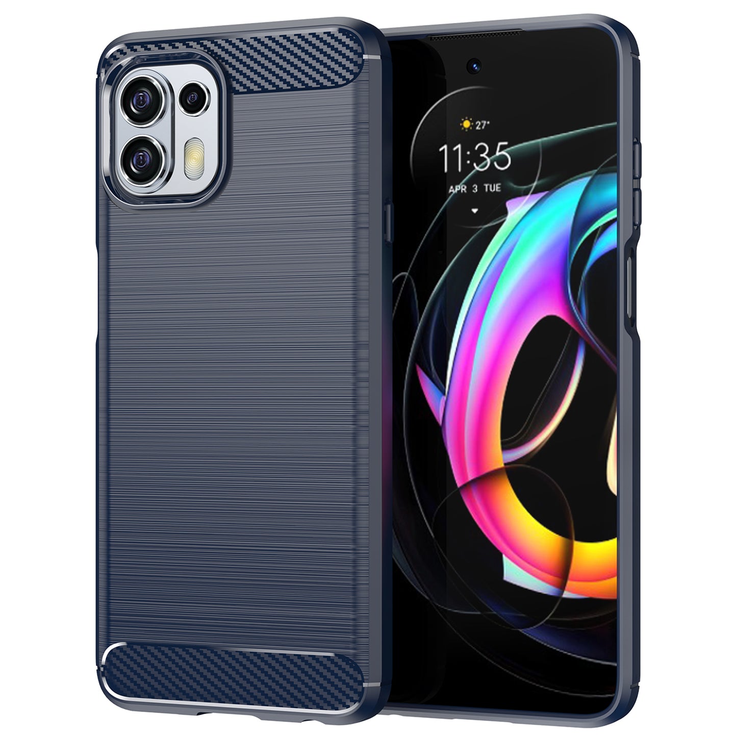 1.8mm Flexible Carbon Fiber Texture TPU Case Phone Cover Brushed Surface Anti-Drop Air Cushion for Motorola Edge 20 Lite/Edge 20 Fusion