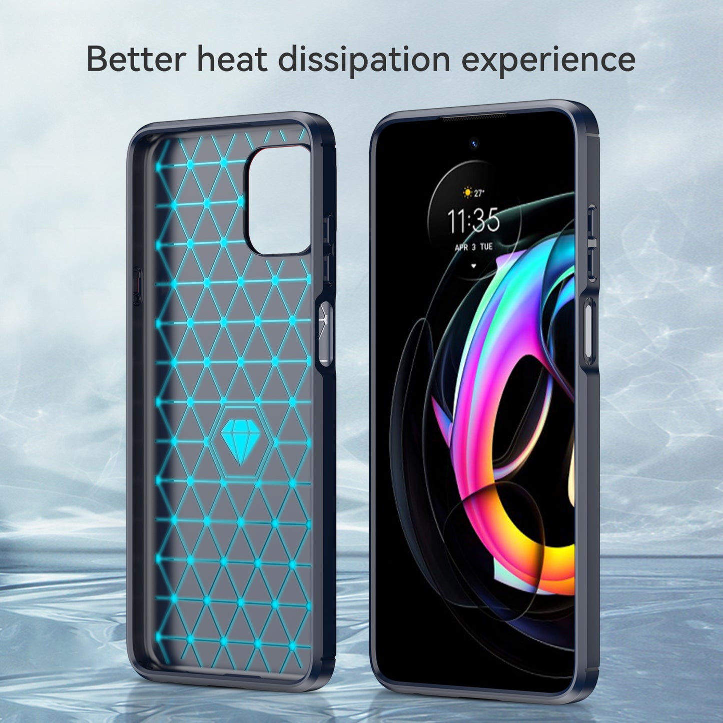 1.8mm Flexible Carbon Fiber Texture TPU Case Phone Cover Brushed Surface Anti-Drop Air Cushion for Motorola Edge 20 Lite/Edge 20 Fusion