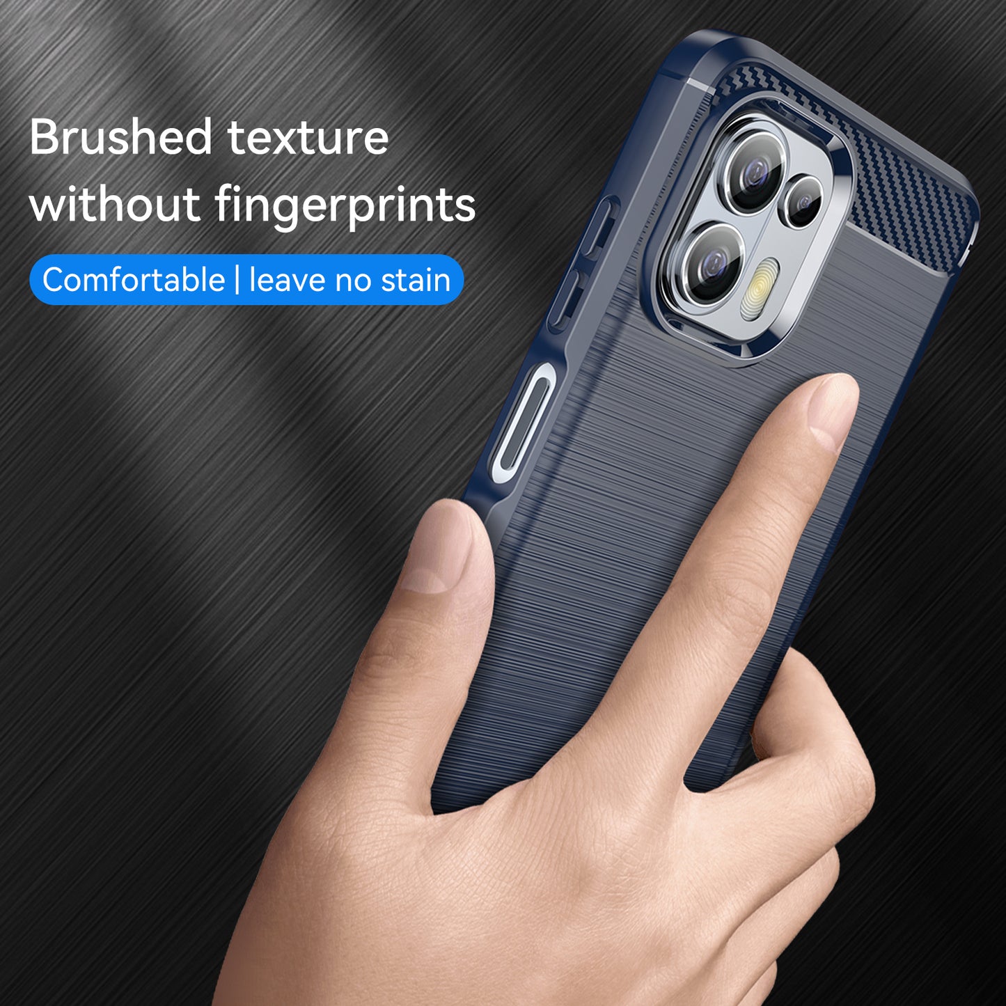 1.8mm Flexible Carbon Fiber Texture TPU Case Phone Cover Brushed Surface Anti-Drop Air Cushion for Motorola Edge 20 Lite/Edge 20 Fusion