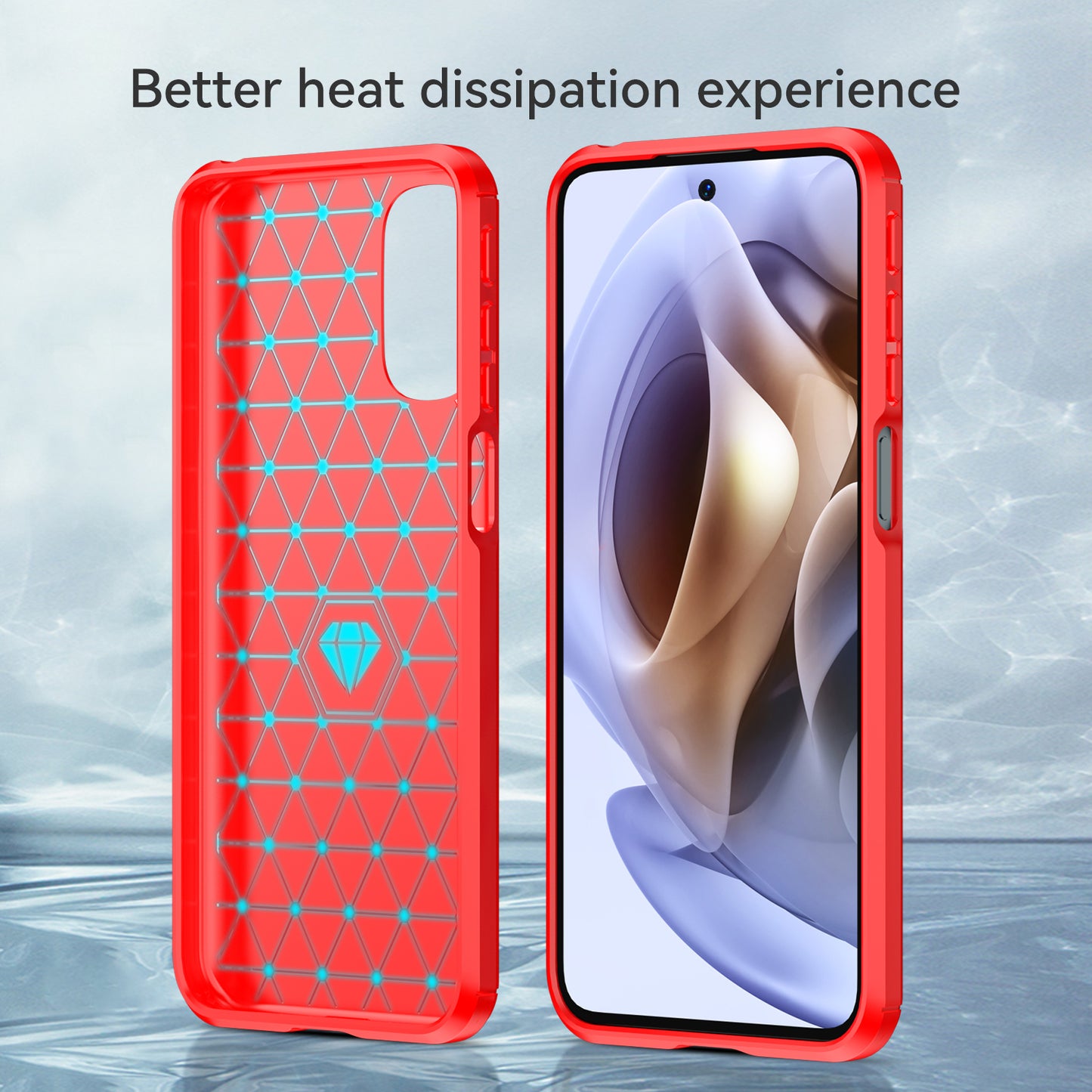 1.8mm Flexible Carbon Fiber Texture TPU Case Brushed Surface Phone Cover with Drop-Proof Air Bag Buffer for Motorola Moto G31/G41