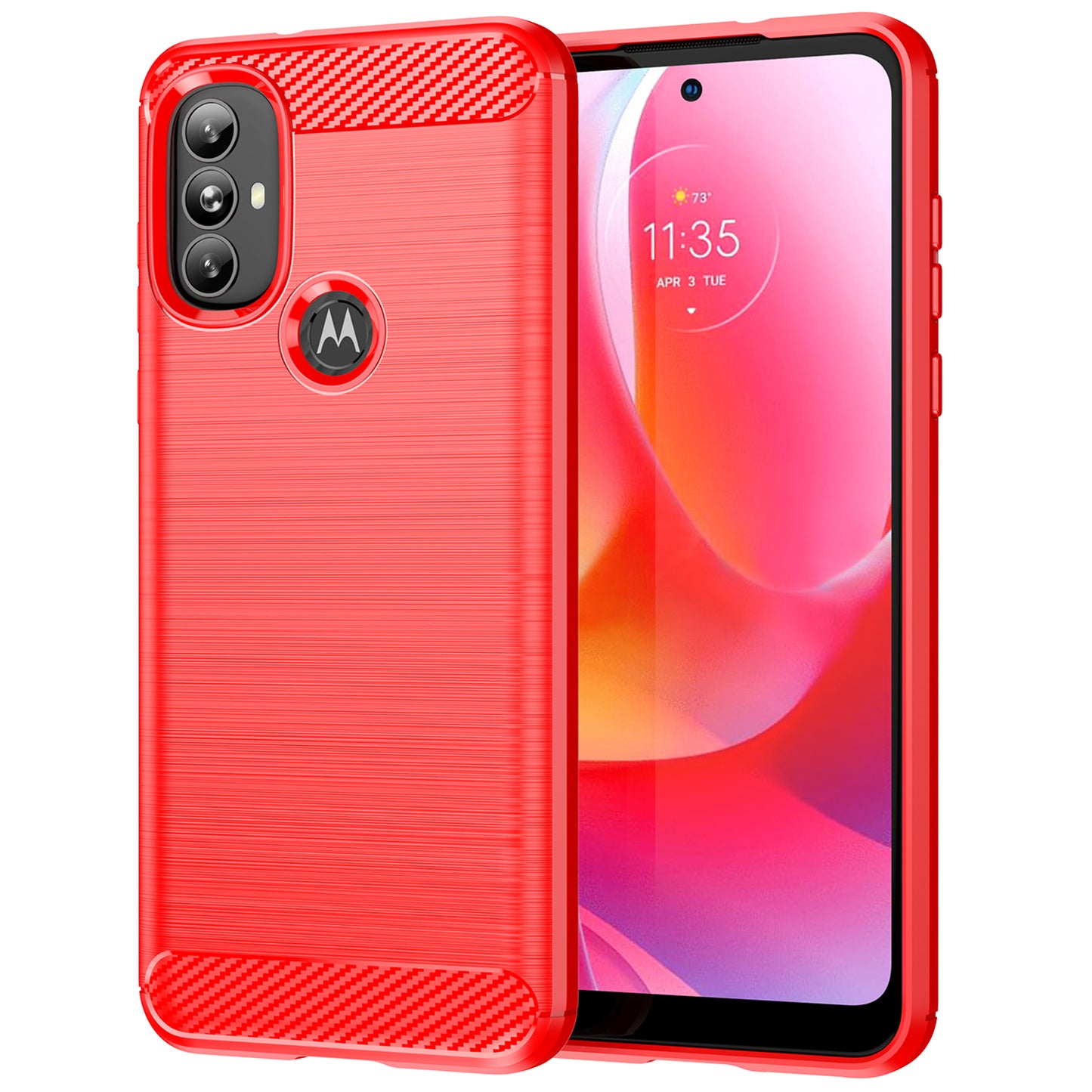 1.8mm Carbon Fiber Texture TPU Case Brushed Surface Super Flexible Buffering Phone Cover for Motorola Moto G Power (2022)