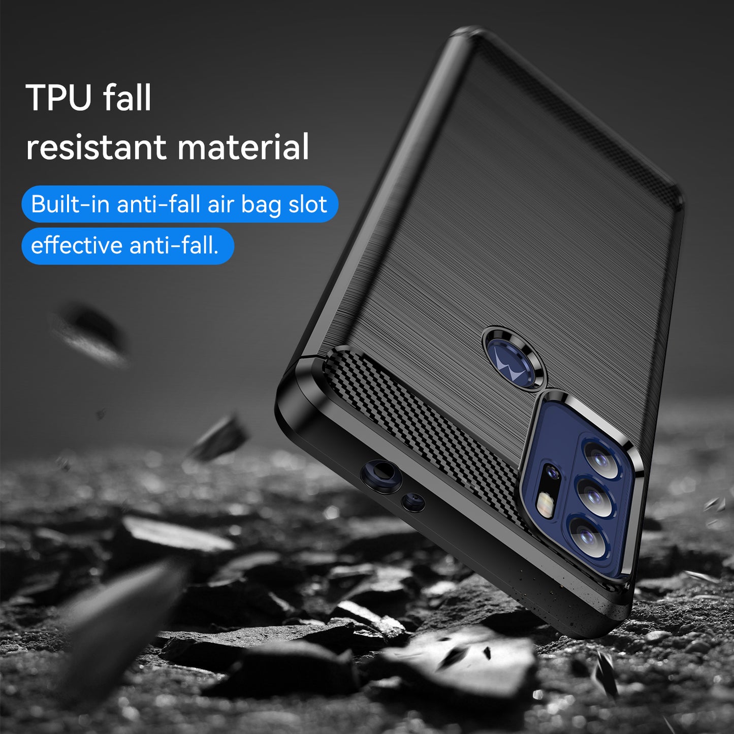 1.8mm Heat Dissipation Carbon Fiber Texture Brushed Surface Super Flexible TPU Case Phone Cover for Motorola Moto G60S/G60