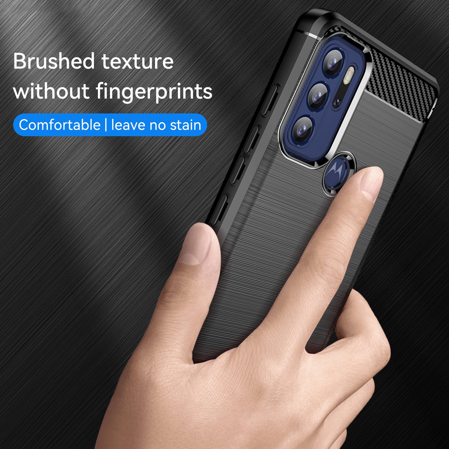 1.8mm Heat Dissipation Carbon Fiber Texture Brushed Surface Super Flexible TPU Case Phone Cover for Motorola Moto G60S/G60