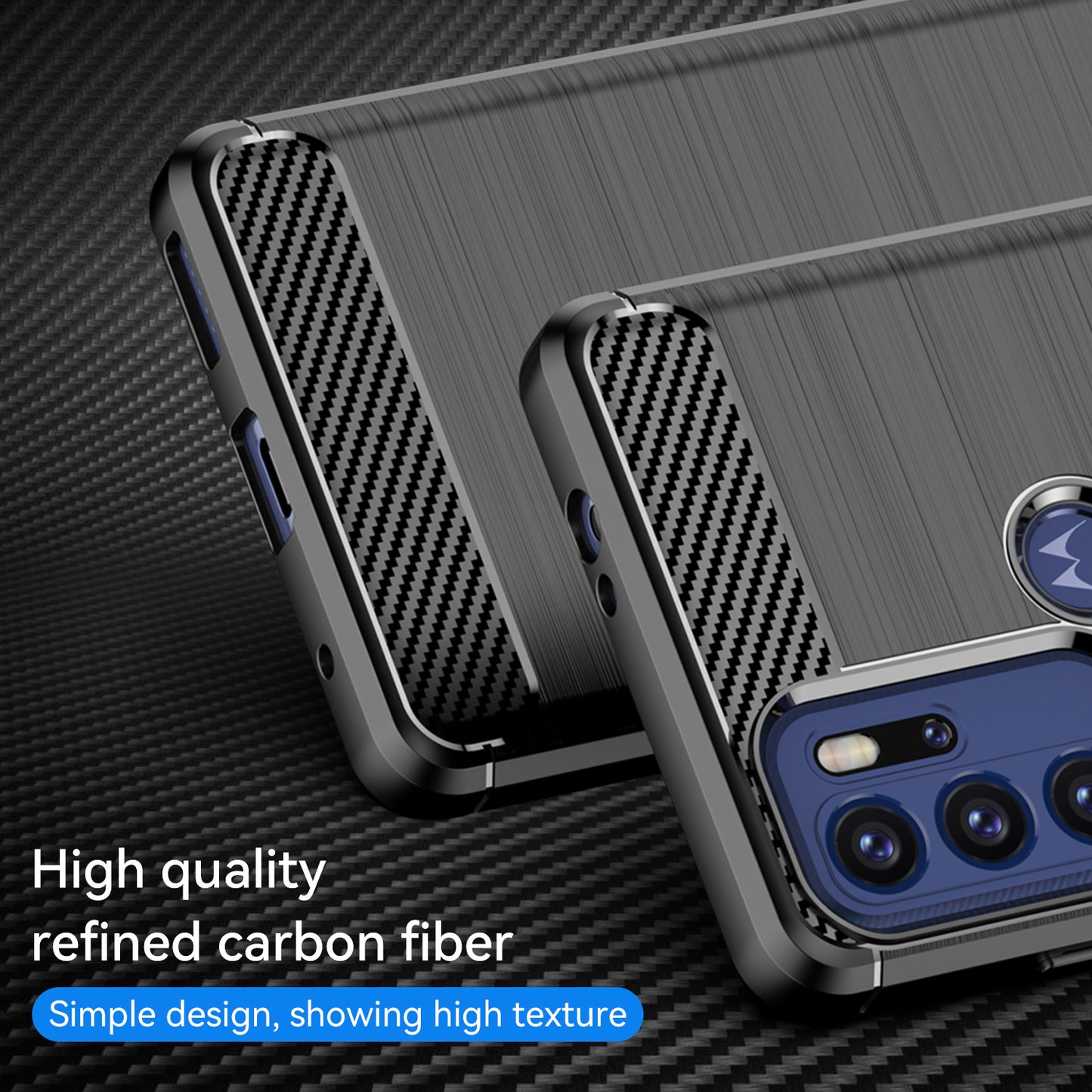 1.8mm Heat Dissipation Carbon Fiber Texture Brushed Surface Super Flexible TPU Case Phone Cover for Motorola Moto G60S/G60