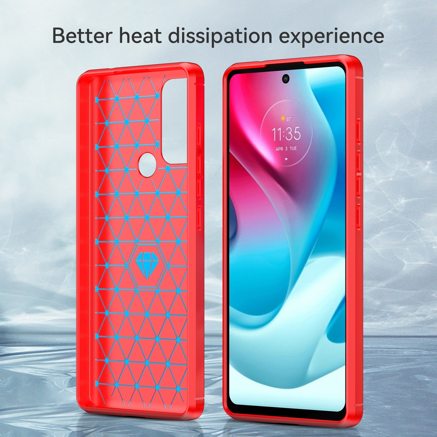1.8mm Heat Dissipation Carbon Fiber Texture Brushed Surface Super Flexible TPU Case Phone Cover for Motorola Moto G60S/G60