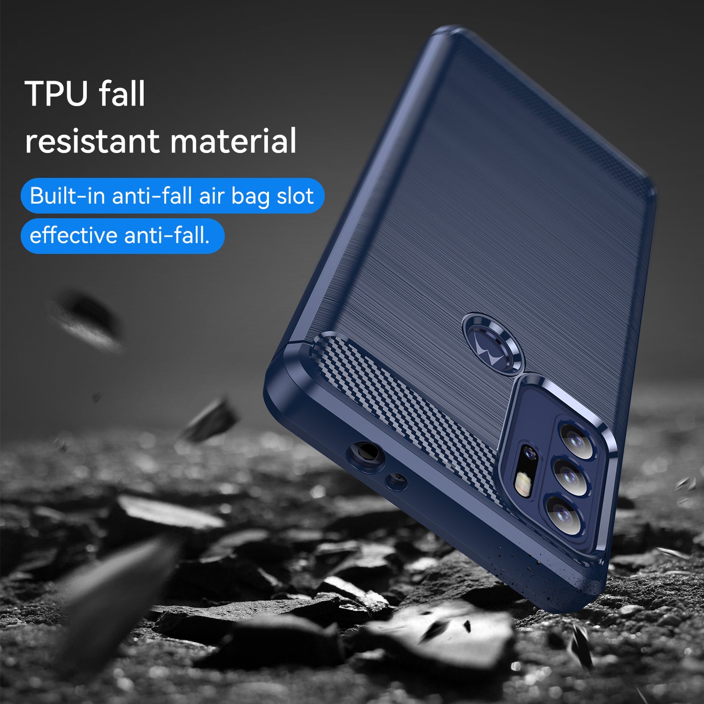 1.8mm Heat Dissipation Carbon Fiber Texture Brushed Surface Super Flexible TPU Case Phone Cover for Motorola Moto G60S/G60