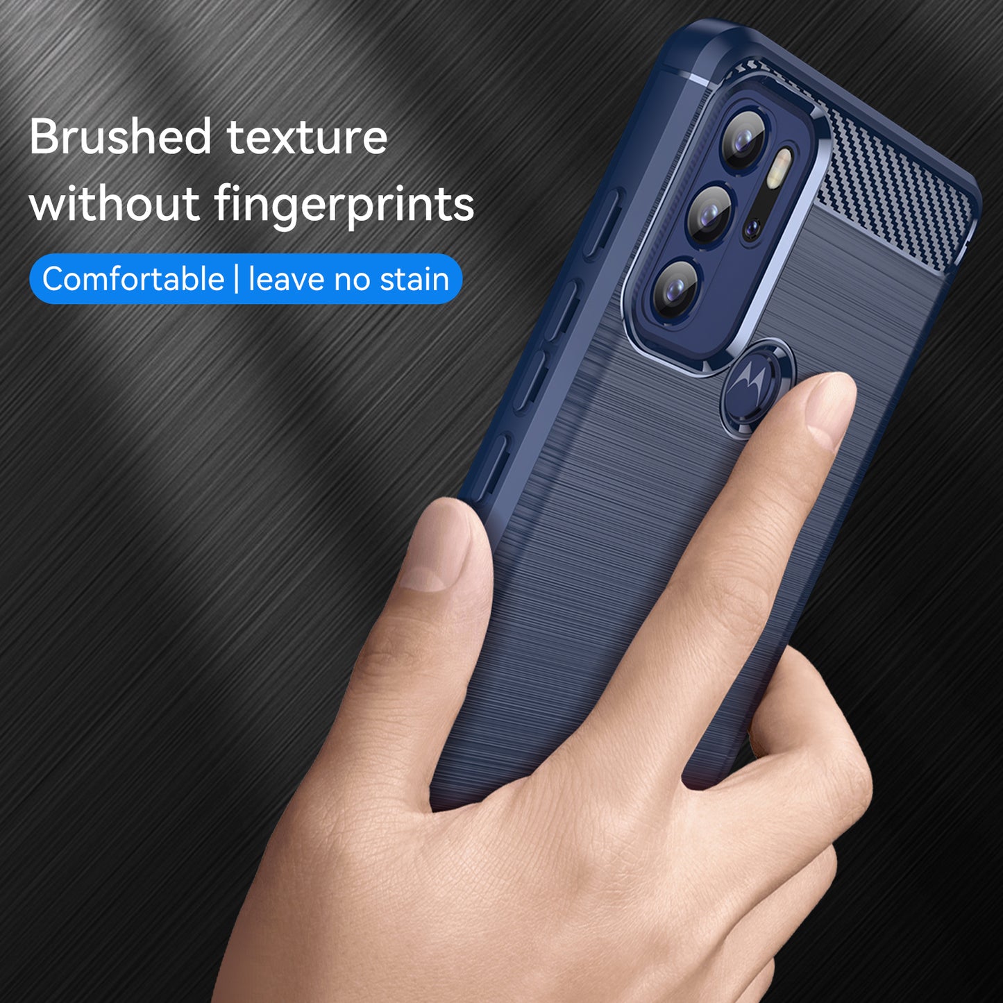 1.8mm Heat Dissipation Carbon Fiber Texture Brushed Surface Super Flexible TPU Case Phone Cover for Motorola Moto G60S/G60