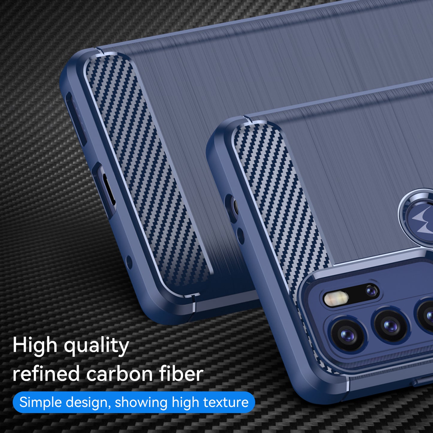1.8mm Heat Dissipation Carbon Fiber Texture Brushed Surface Super Flexible TPU Case Phone Cover for Motorola Moto G60S/G60