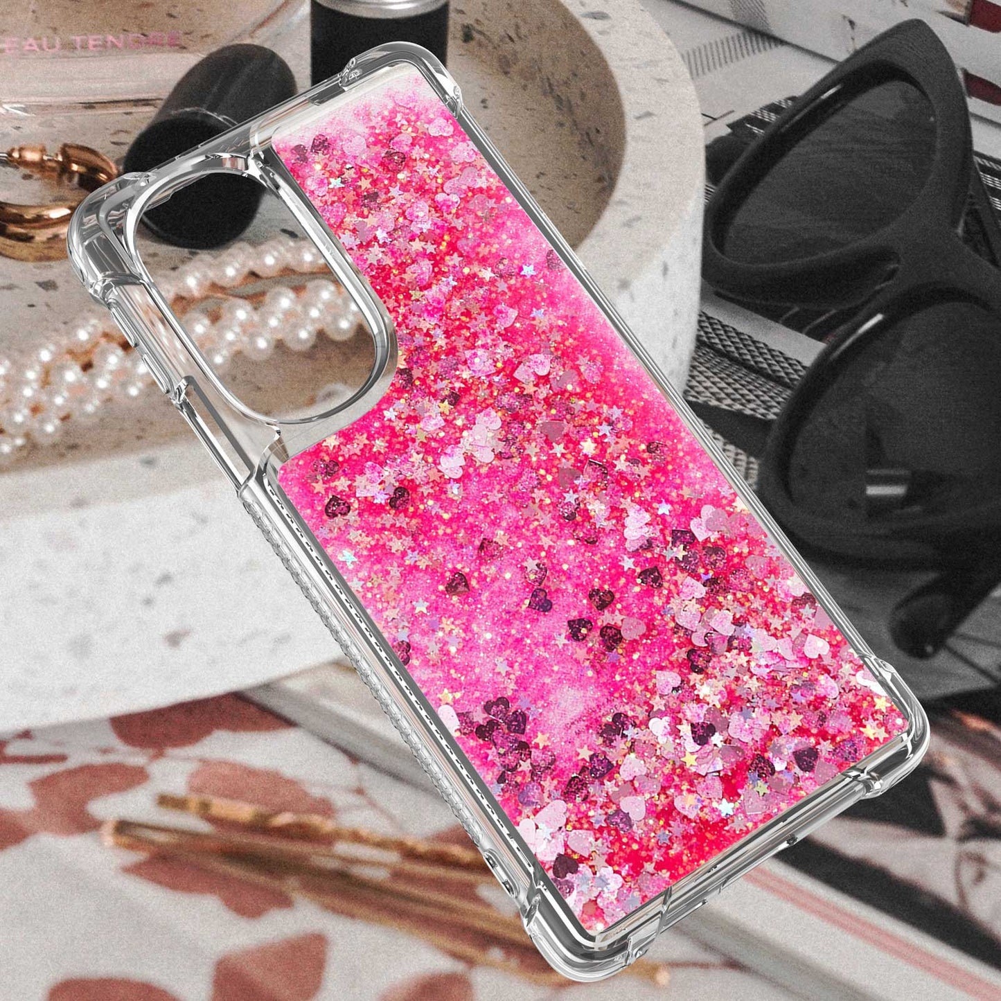 YB Quicksand Series-1 for Motorola Edge 30 Pro Liquid Phone Case Sparkle Flowing Floating Quicksand Soft TPU Clear Cover