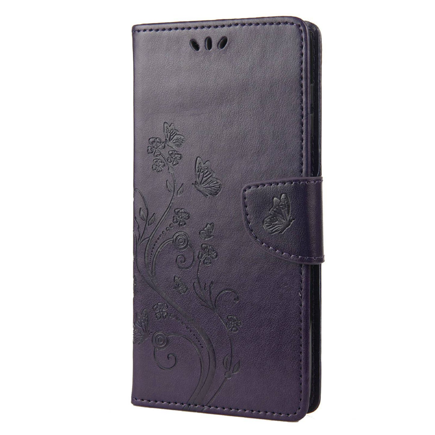 For Motorola Moto G52 4G PU Leather Imprinted Butterfly Flower Pattern Case Wrist Strap Stand Magnetic Closure Wallet Book Flip Cover