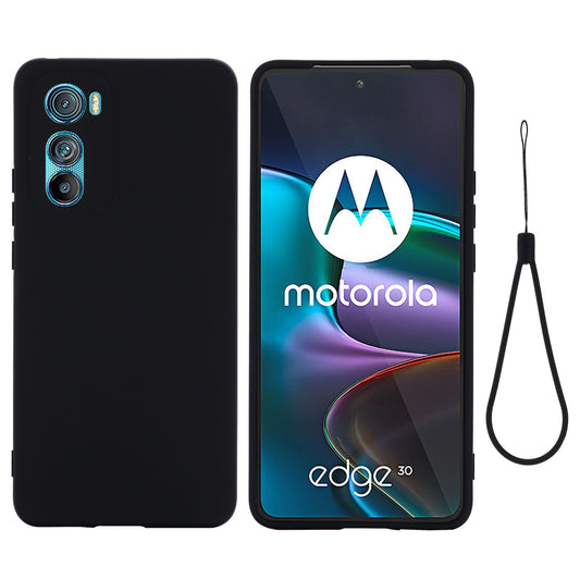 For Motorola Edge 30 5G Liquid Silicone Shockproof Protective Phone Case Soft Microfiber Lining Cushion Anti-Scratch Cover