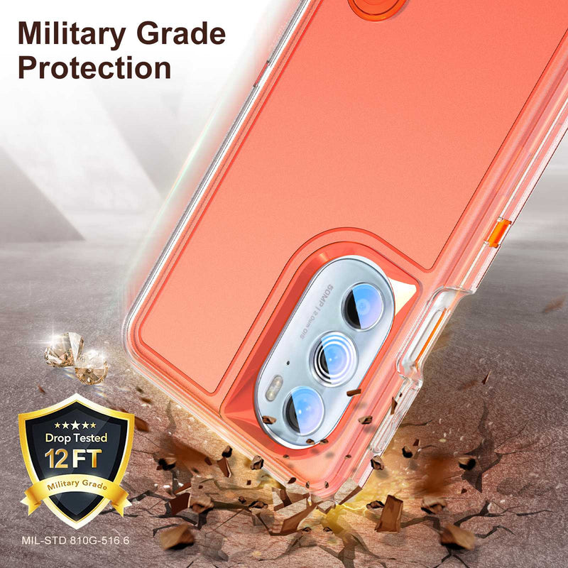 For Motorola Edge 30 Pro (Motorola Edge+ (2022)) Defender Series Hard PC + Soft TPU Kickstand Case Anti-drop Phone Cover