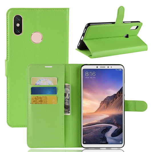 Litchi Skin Wallet Leather Stand Case for Xiaomi Mi Max 3