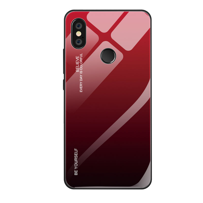 Gradient Glass + TPU + PC Hybrid Back Case for Xiaomi Redmi Note 5 Pro
