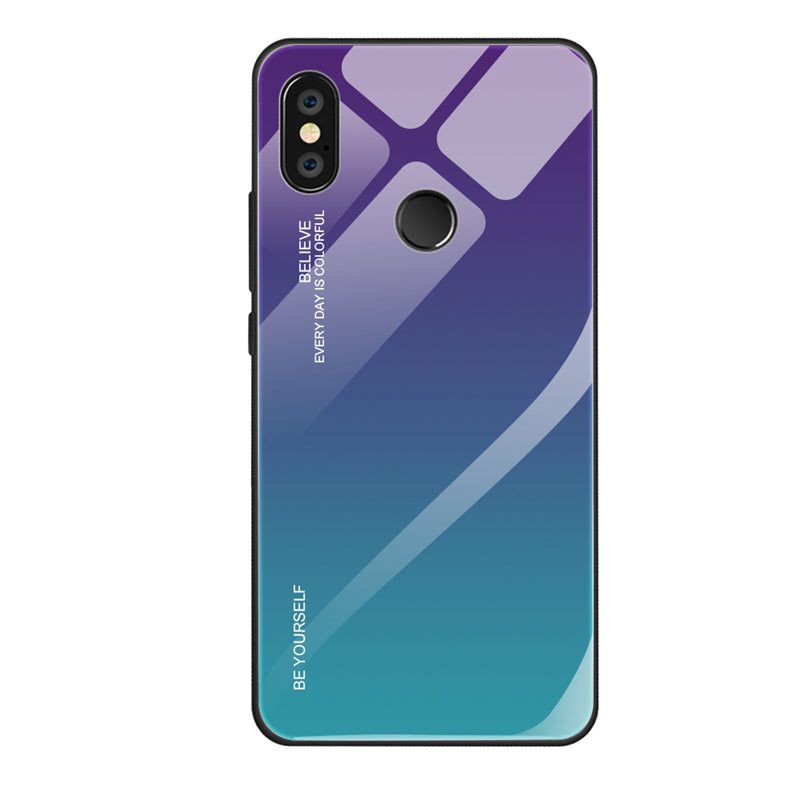 Gradient Glass + TPU + PC Hybrid Back Case for Xiaomi Redmi Note 5 Pro