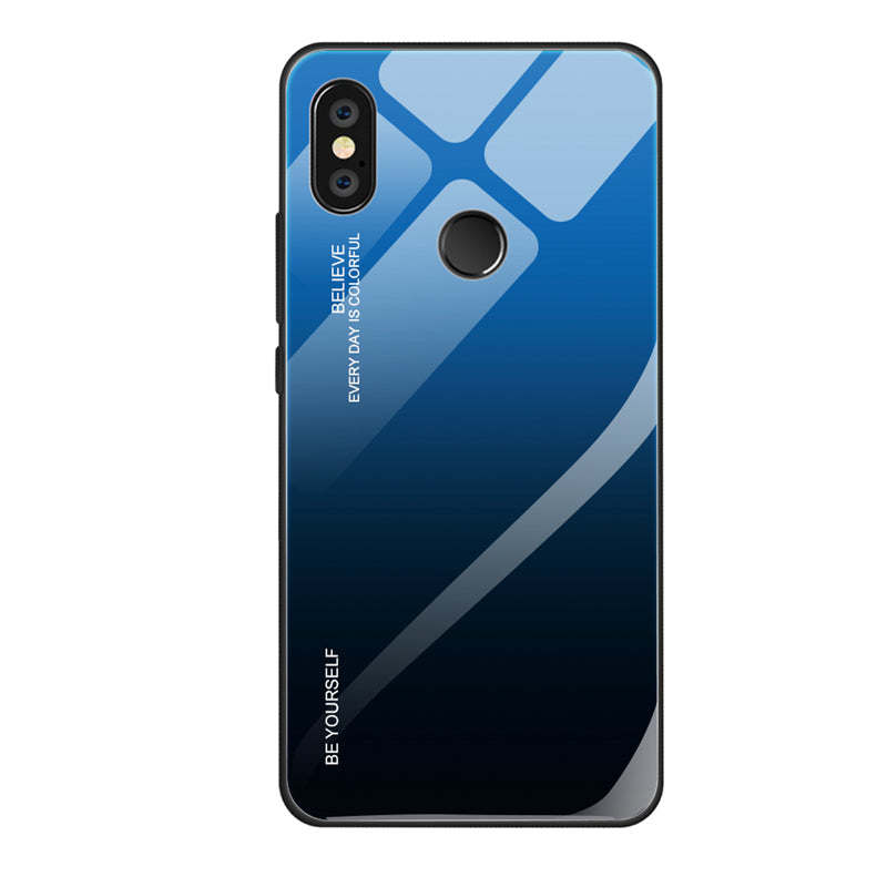 Gradient Glass + TPU + PC Hybrid Back Case for Xiaomi Redmi Note 5 Pro