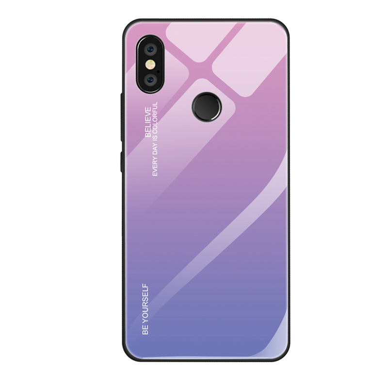 Gradient Glass + TPU + PC Hybrid Back Case for Xiaomi Redmi Note 5 Pro