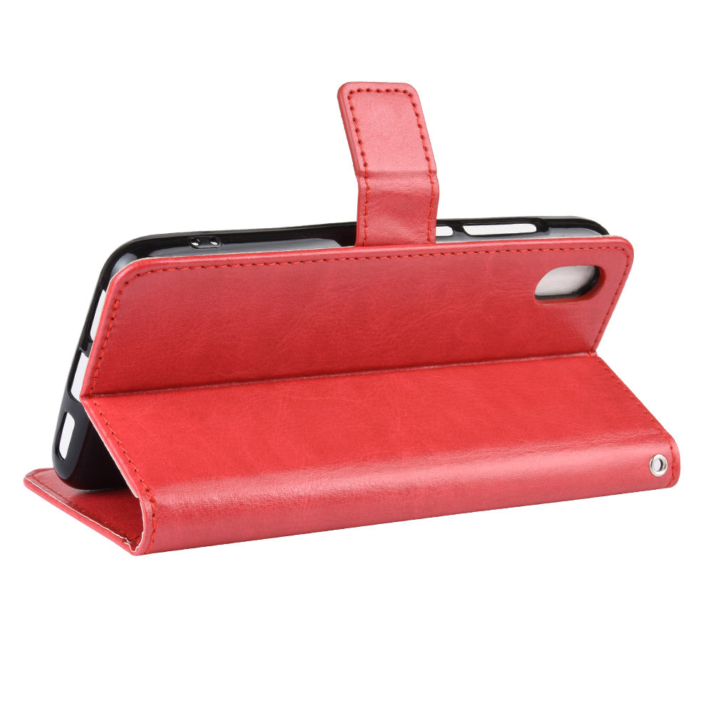 Crazy Horse Texture Leather Stand Wallet Phone Shell for Xiaomi Redmi 7A