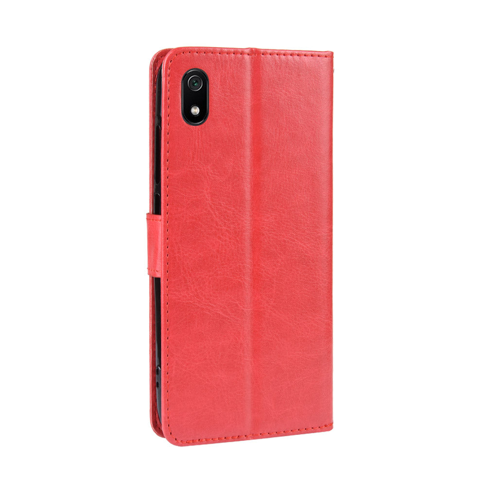 Crazy Horse Texture Leather Stand Wallet Phone Shell for Xiaomi Redmi 7A