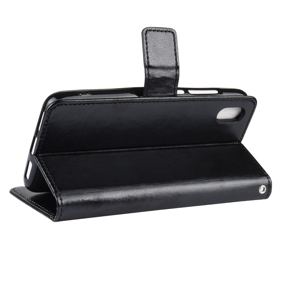 Crazy Horse Texture Leather Stand Wallet Phone Shell for Xiaomi Redmi 7A