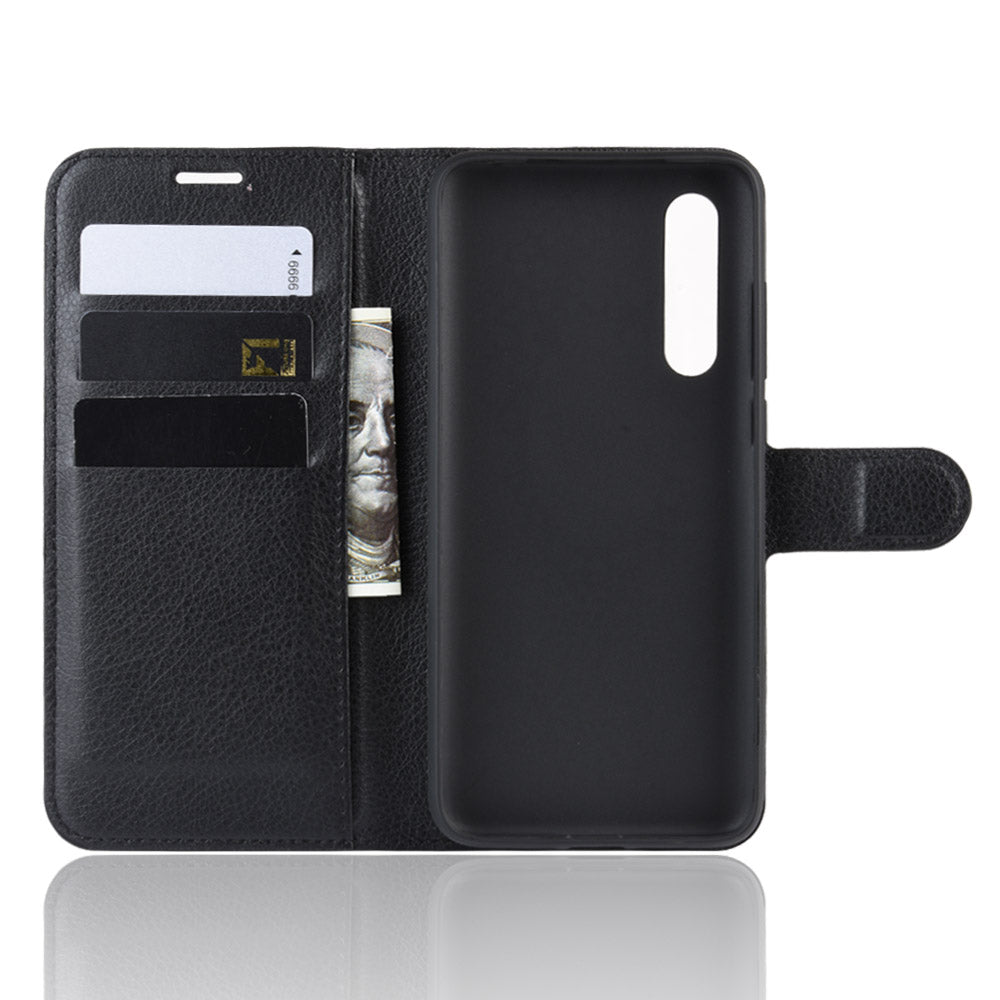 Litchi Skin Leather Wallet Stand Cell Phone Case for Xiaomi Mi CC9e/Mi A3