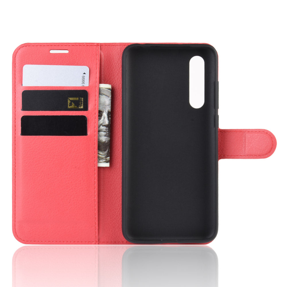 Litchi Skin Leather Wallet Stand Cell Phone Case for Xiaomi Mi CC9e/Mi A3