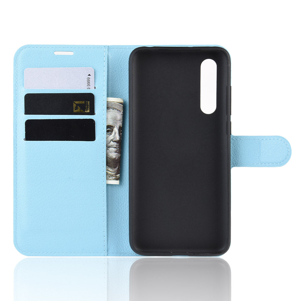 Litchi Skin Leather Wallet Stand Cell Phone Case for Xiaomi Mi CC9e/Mi A3