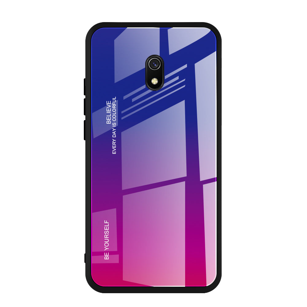 Gradient Color Tempered Glass + PC + TPU Combo Case for Xiaomi Redmi 8A