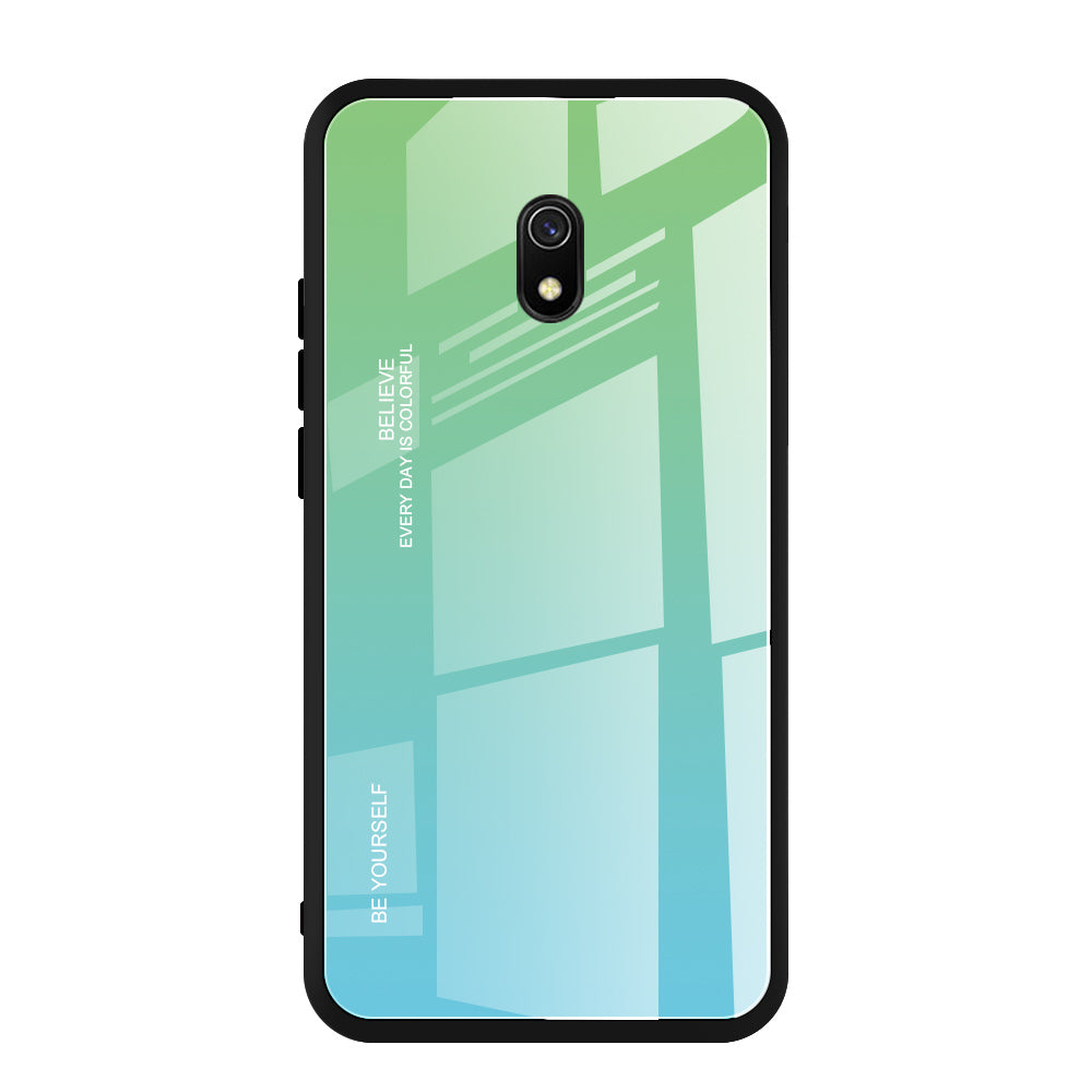 Gradient Color Tempered Glass + PC + TPU Combo Case for Xiaomi Redmi 8A