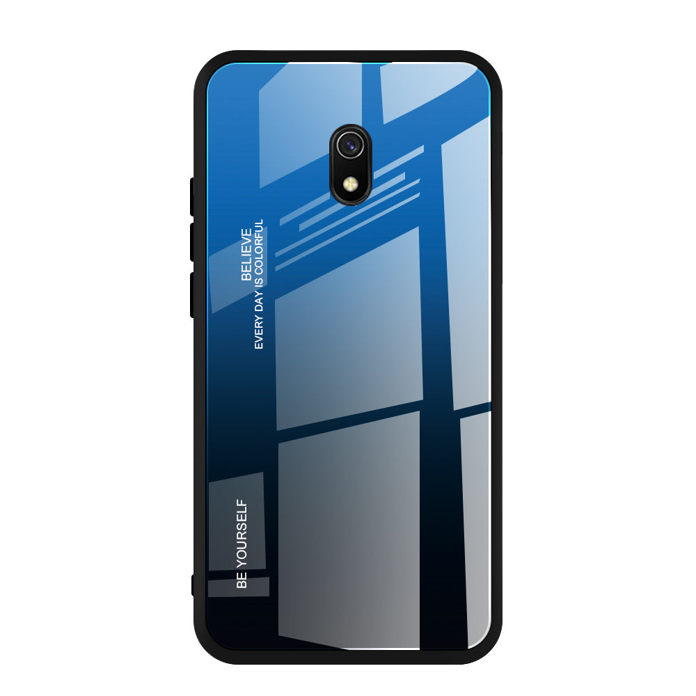Gradient Color Tempered Glass + PC + TPU Combo Case for Xiaomi Redmi 8A